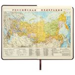 Ежедневник недатированный А5 138х213 мм BRAUBERG "Status", под кожу, 160 л., коричневый, 113363