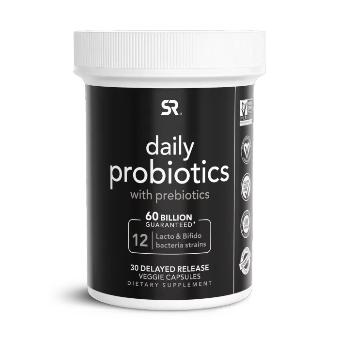 Пробиотический комплекс 60 миллиардов КОЕ, Daily Probiotics 60 Billion, Sports Research, 30 вег капсул