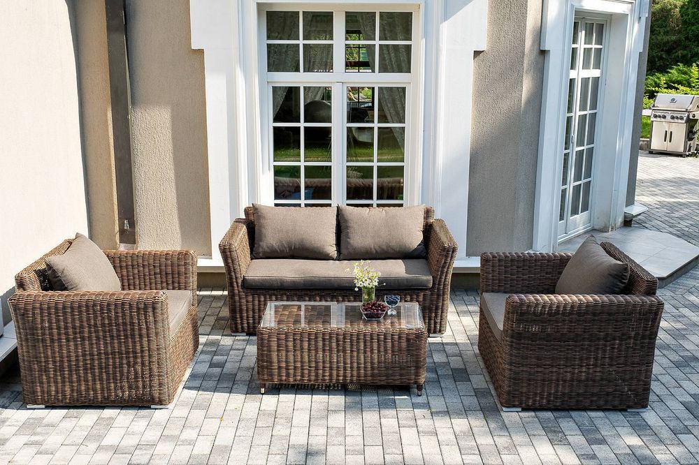 "Капучино Сингл" лаунж-зона из искусственного ротанга, цвет коричневый