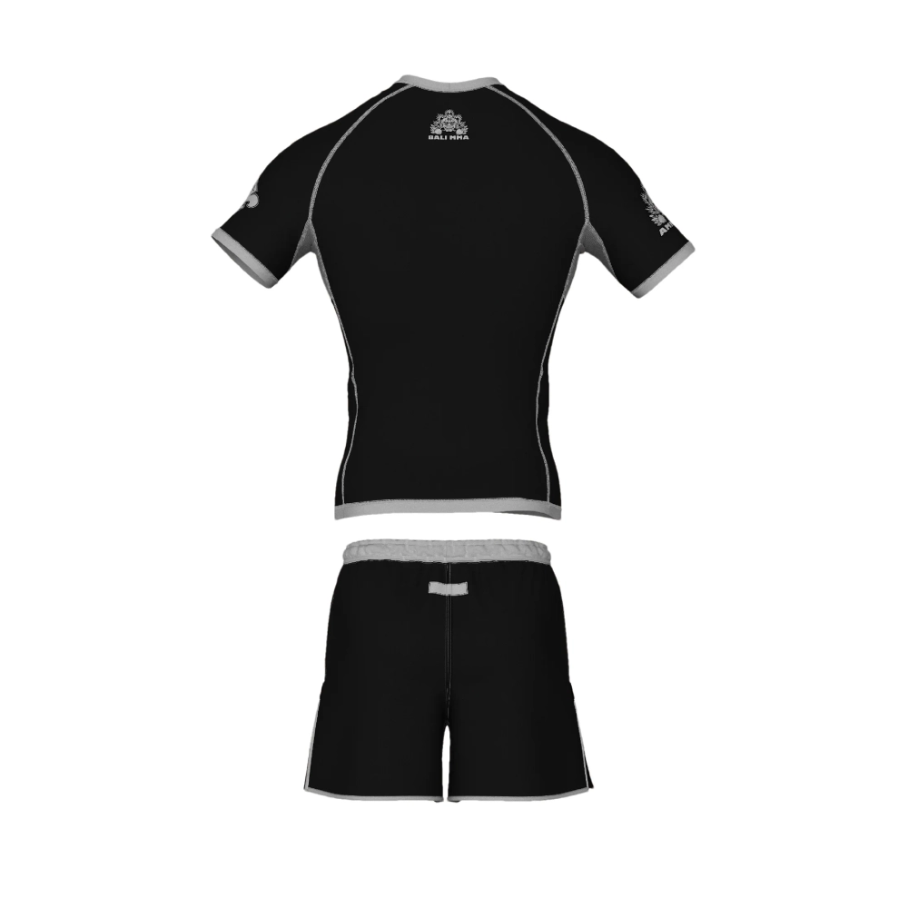 Рашгард + Шорты AL LEONE Bali MMA Black and White