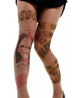 Колготки с принтом в виде куклы Билли (Размер: S-M-L) (Цвет: бежевый)