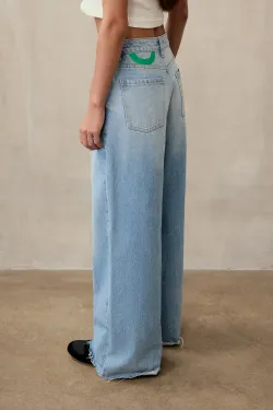 Джинсы (Как у Керри), голубые с необработанным низом