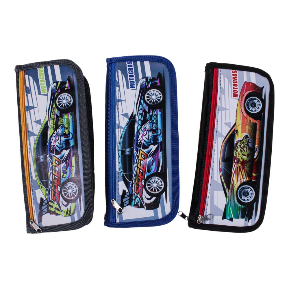 Пенал мягкий 2 отделения "Auto" 3 цвета микс