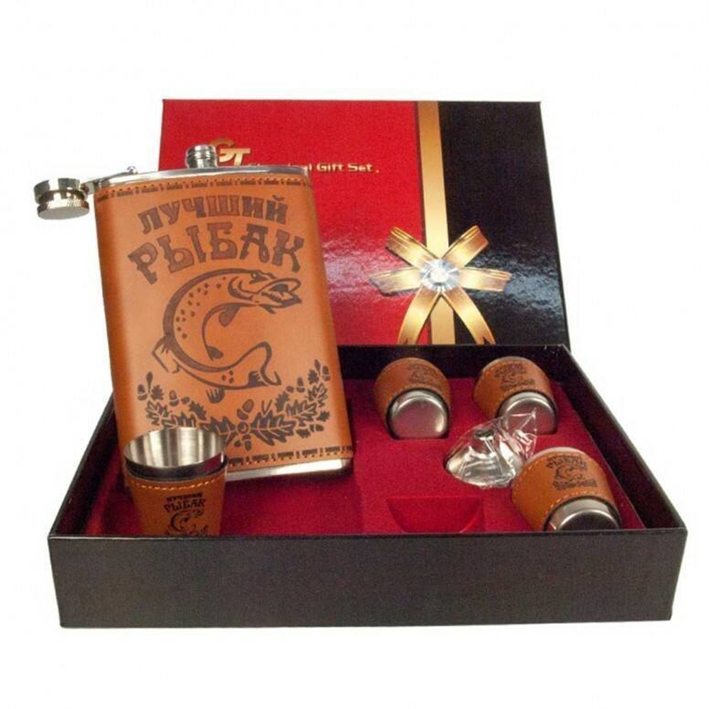 Набор подарочный Фляга и стопки Клевый рыбак