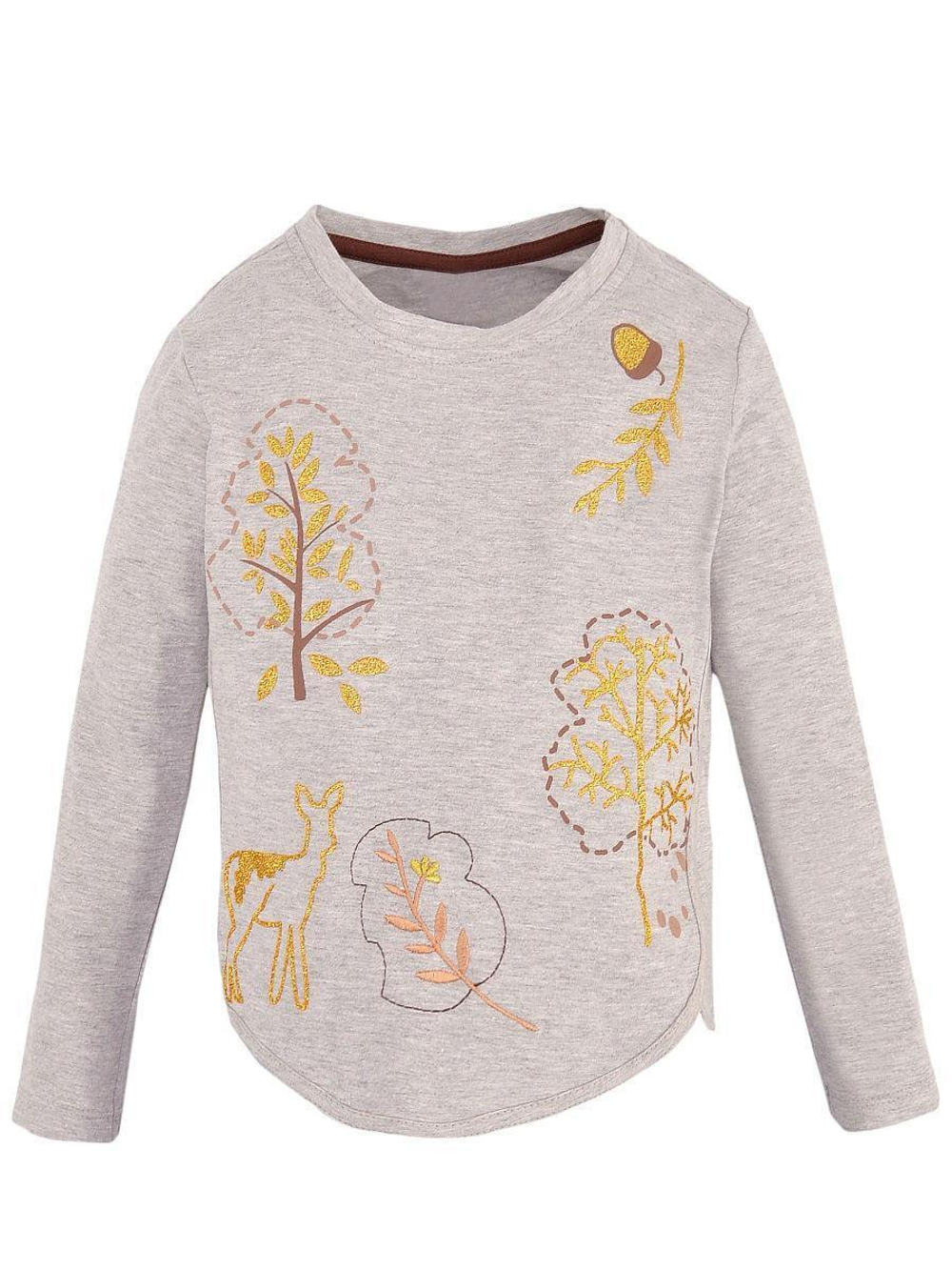 Лонгслив д/дев,серый,р.98,Bonito,OP365