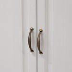 Шкаф для одежды распашной белый Харви трехдверный деревянный с ящиками, со штангой и полками, шкаф для вещей в прихожую и спальню с филенкой в викторианском стиле из массива сосны