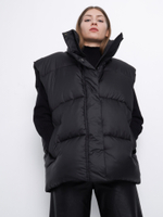Жилет oversize утепленный, black