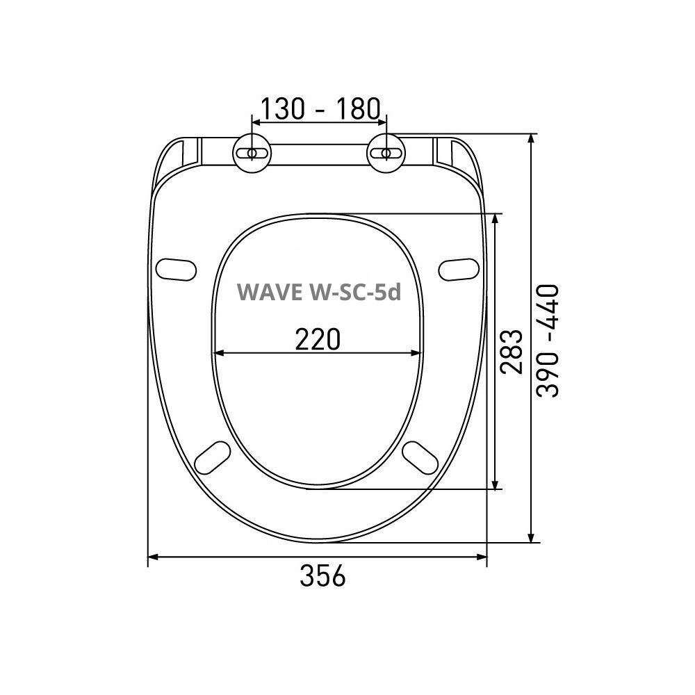 Сиденье д/унитаза  WAVE W-SC-5d дюропласт БЕЛЫЙ глянец (Бореаль,Алькор,Хит,Мерида,Eco) 10