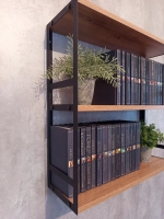 Полка настенная книжная тройная лофт Дуб вотан