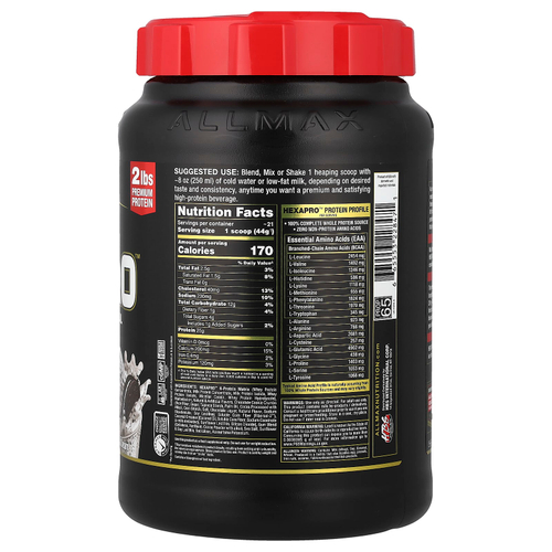 ALLMAX, Hexapro™, высокопротеиновая нежирная мука, печенье и сливки, 907 г (2 фунта)