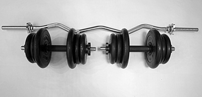 Комплект 2 гантели и гриф w-образный общий вес 50 кг