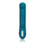 Бирюзовый вибратор с изогнутой головкой Jack Rabbit Signature Silicone Rocking  G  Rabbit - 20 см.