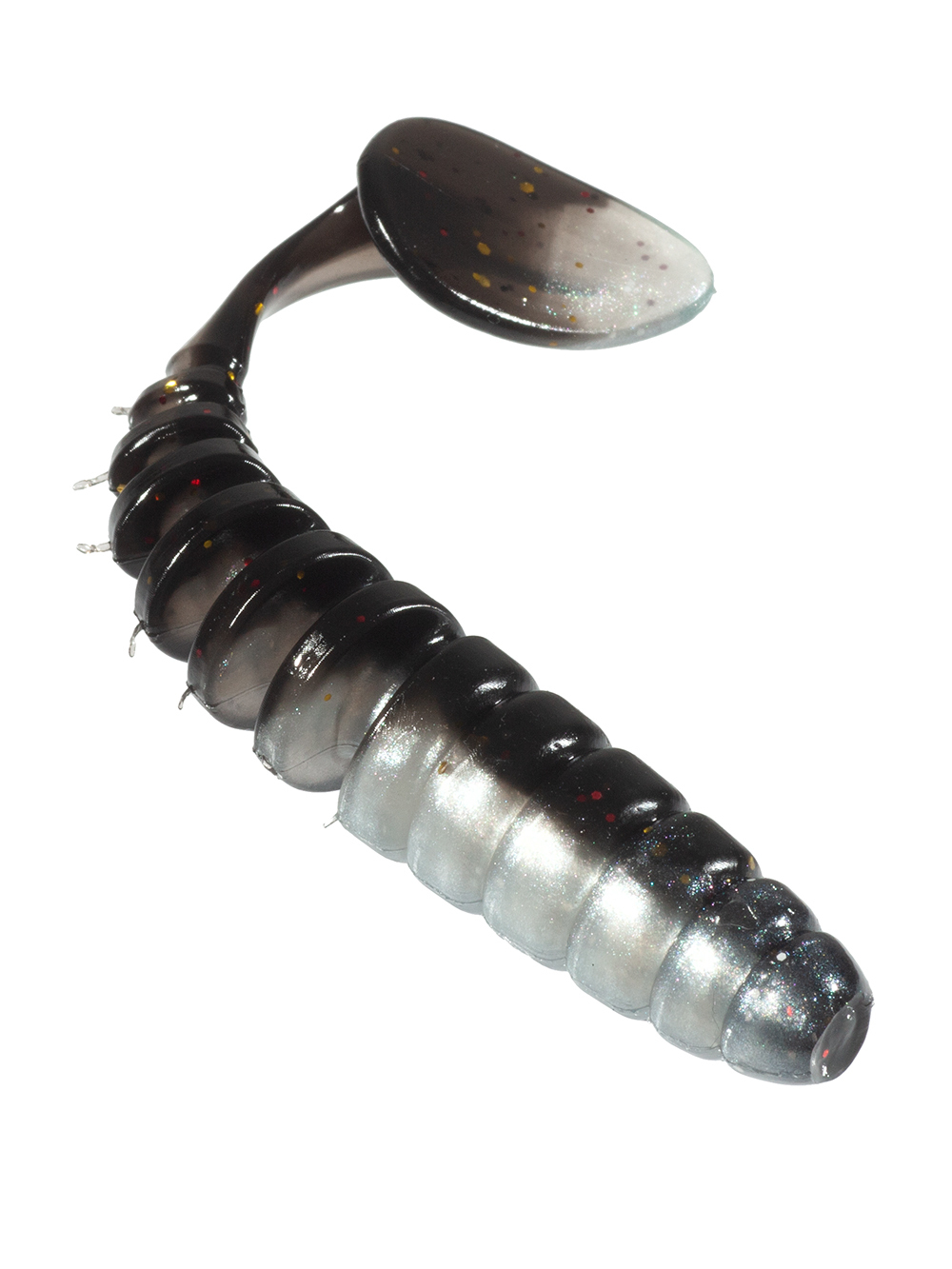 Приманка ZUB-SHAD 120мм(4,7")-5шт, (цвет 030) черный верх-натурал низ