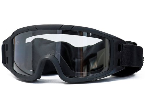 Маска стрелковая ShotTime Puma, защитная, чёрная, линза прозрачная