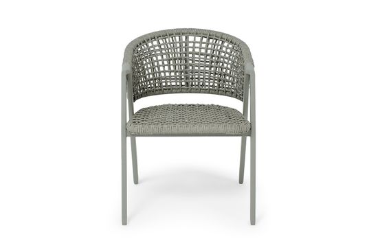 "Амстердам" стул плетеный из роупа, каркас алюминий, роуп серый круглый