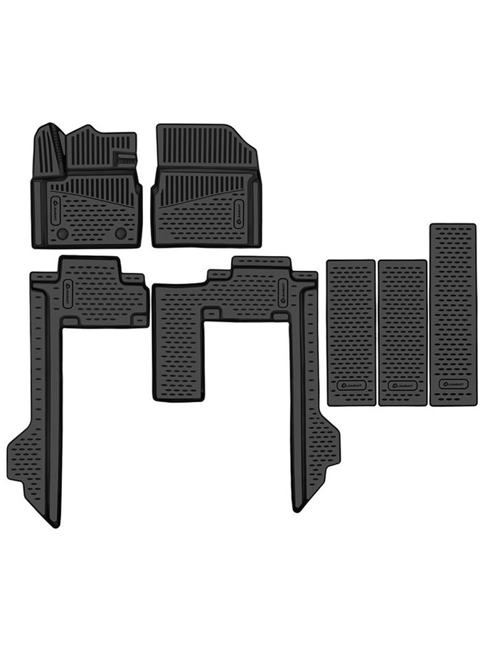 Коврики в салон для WEY 80 2024- Минивен, гибрид (короткая версия), 7шт. (полиуретан) ELEMENT3DAN0919210K