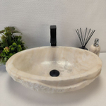 Раковина из оникса Oval White Marmo Wave OO-62704 58*38*15
