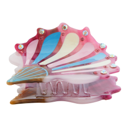 Заколка-краб, ракушка цветная