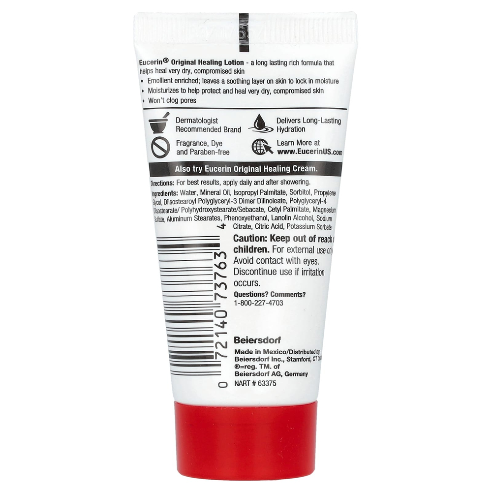 Eucerin, Original Healing Lotion, без отдушек, 30 мл (1 жидк. унц.)