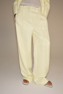 ZARA БРЮКИ С ЗАЩИПАМИ — ZW COLLECTION, ЖЕЛТЫЙ