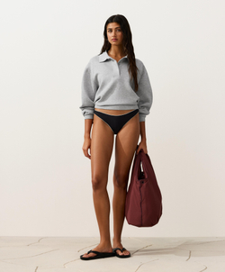 OYSHO Полуоткрытые плавки бикини U-образной формы с Piping, черный