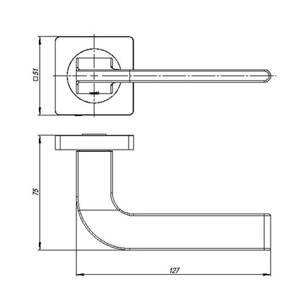 Ручка Ajax (Аякс) раздельная SPLINE JK BL-24 черный
