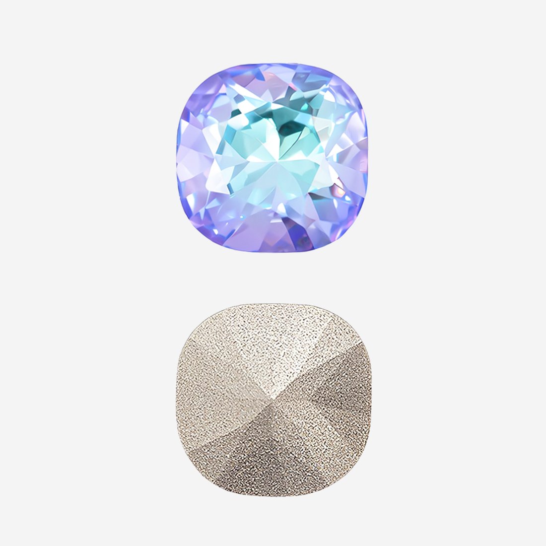 Кристалл Кушон (Сushion), оттенок "Северное Сияние в Дымке"/"Misty Aurora", 12мм