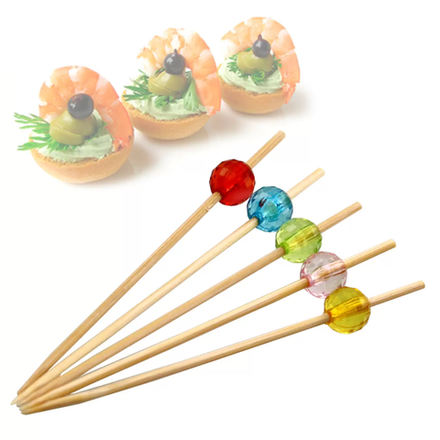 Бамбуковые шпажки с бусинками