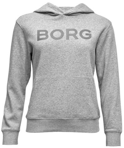 Женская Кофта теннисная Björn Borg Hood W BB Logo - light grey melange