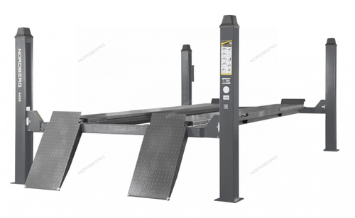 Подъемник четырехстоечный 5 т, без траверсы, для сход-развала, механическое снятие, серый NORDBERG 4
