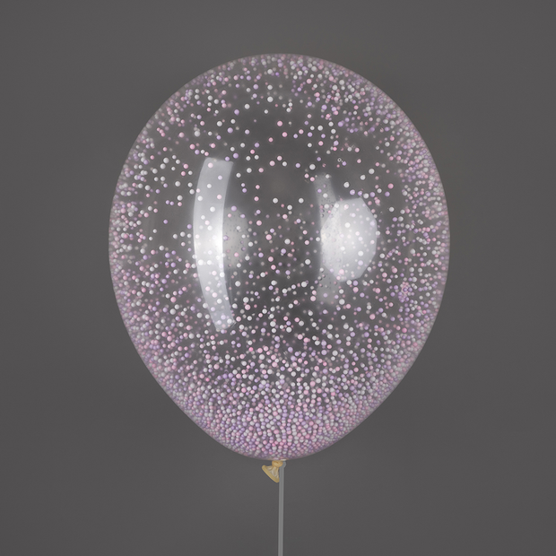 Шар с конфетти пенопласт, Цветной микс, Розовый/Сиреневый, Макарунс 32 см (СГ-17)