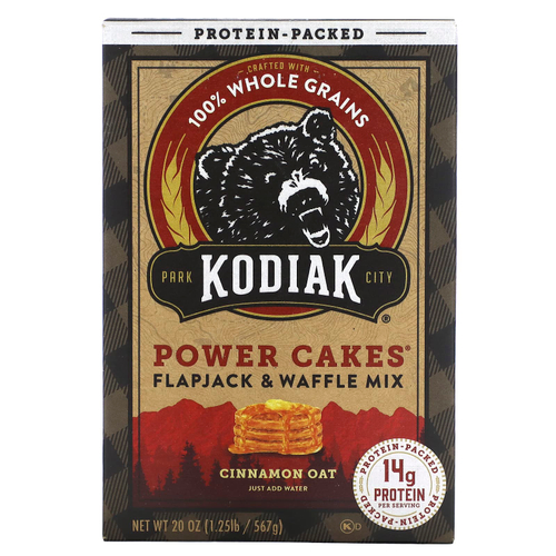 Kodiak Cakes, Power Cakes®, смесь для выпекания флапджека и вафель, овсяная с корицей, 567 г (20 унций)
