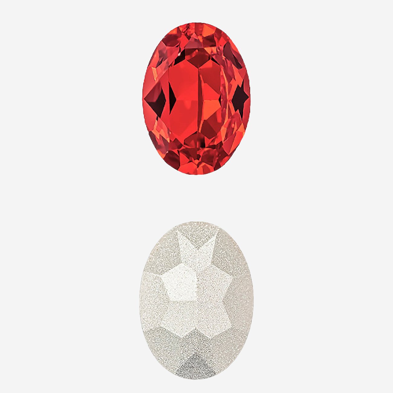 Кристалл Овал (Oval Fancy Stone), оттенок "Скарлет"/"Scarlet", 14*10мм