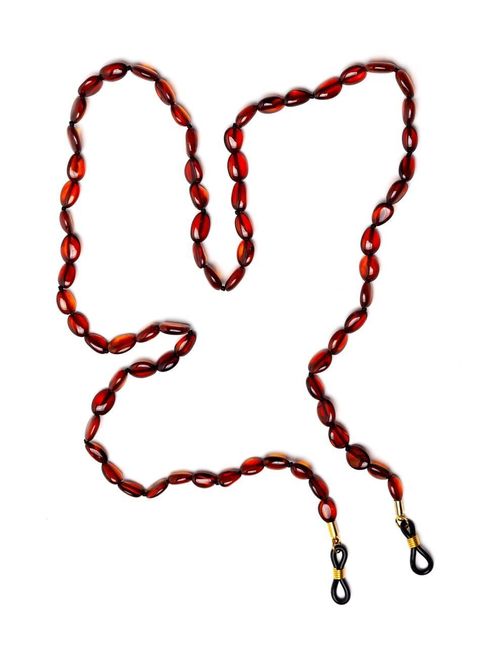 Держатель для очков из натурального янтаря, длина 70 см. Цепочка для очков натуральный камень