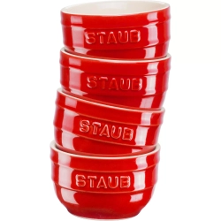STAUB - Набор из 4 красных формочек 9см. / артикул   40508-154-0  / GTIN 3272340049910