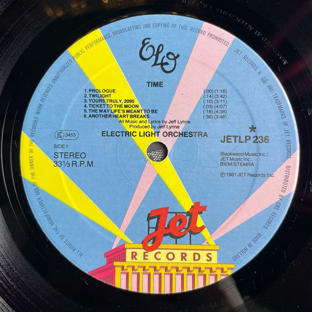 Винтажная виниловая пластинка LP ELO Electric Light Orchestra Time (Holland 1981) From The End Of The World