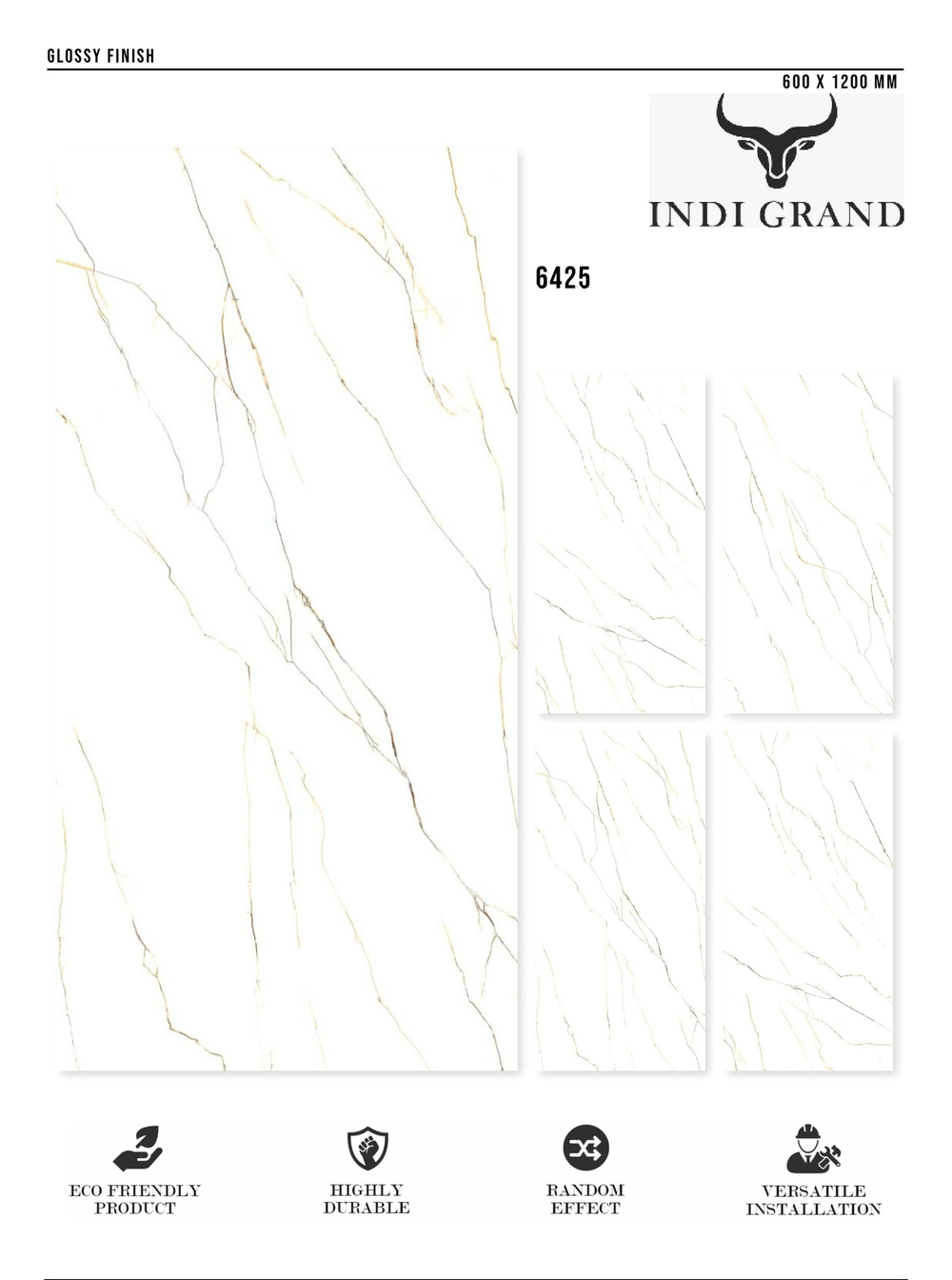 Керамогранит glossy №6, 60х120, 6425