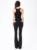 BLACK CUTOUT TROUSERS