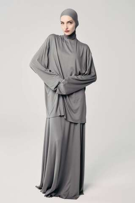 Юбка база широкая серая