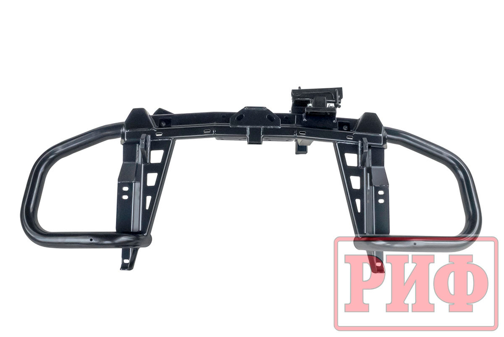 Бампер задний силовой/защита штатного бампера Toyota Land Cruiser Prado 150 c квадратом под фаркоп, калиткой, подсветкой номера РИФ