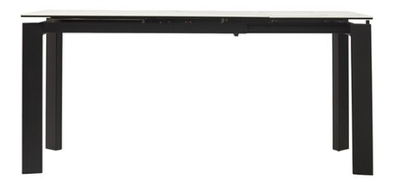 Стол CORNER 120 MATTE STATUARIO Белый мрамор матовый керамика, стекло/ черный каркас, ®DISAUR