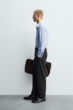 ZARA РУБАШКА В ПОЛОСКУ, НЕБЕСНО-ГОЛУБОЙ