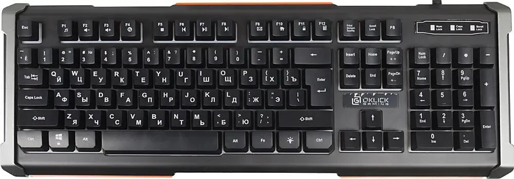 Клавиатура OKLICK &lt;710G&gt; &lt;USB&gt; 104КЛ, подсветка клавиш &lt;476393&gt;