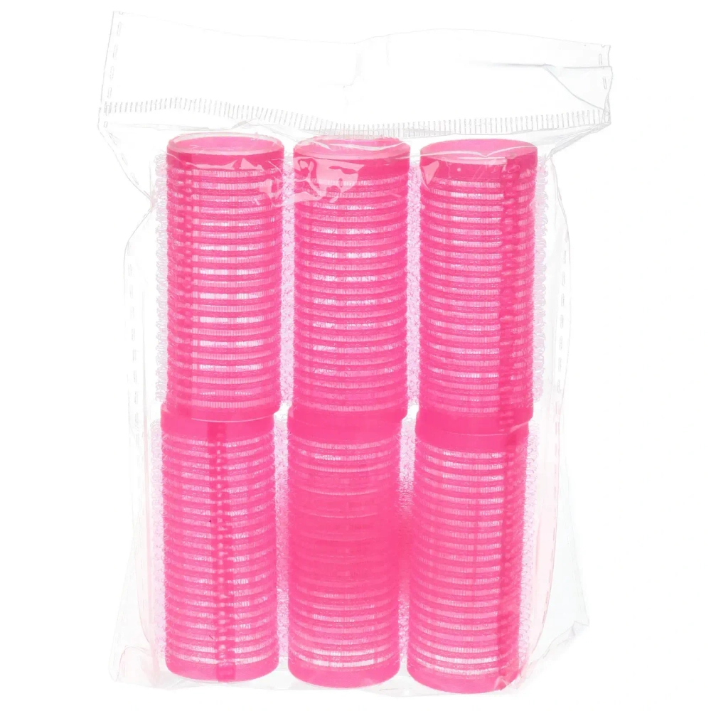 Бигуди липучки, 6шт., однотонные, цвет фуксия, d-2,5см