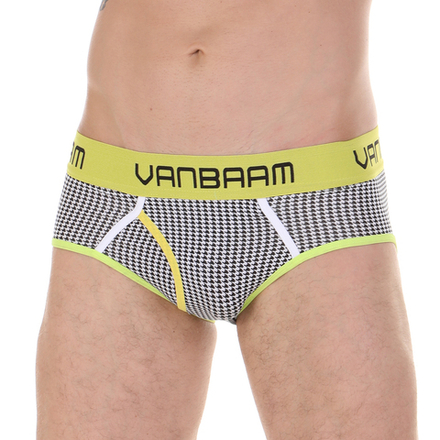 Трусы мужские брифы чёрно-белые с принтом Van Baam VB45175