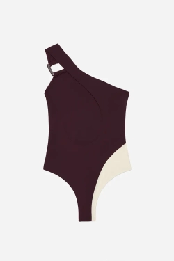 ZARA АСИММЕТРИЧНЫЙ КУПАЛЬНИК С КОЛЬЦОМ – THE ITEM ZARA WOMAN, ВИННЫЙ