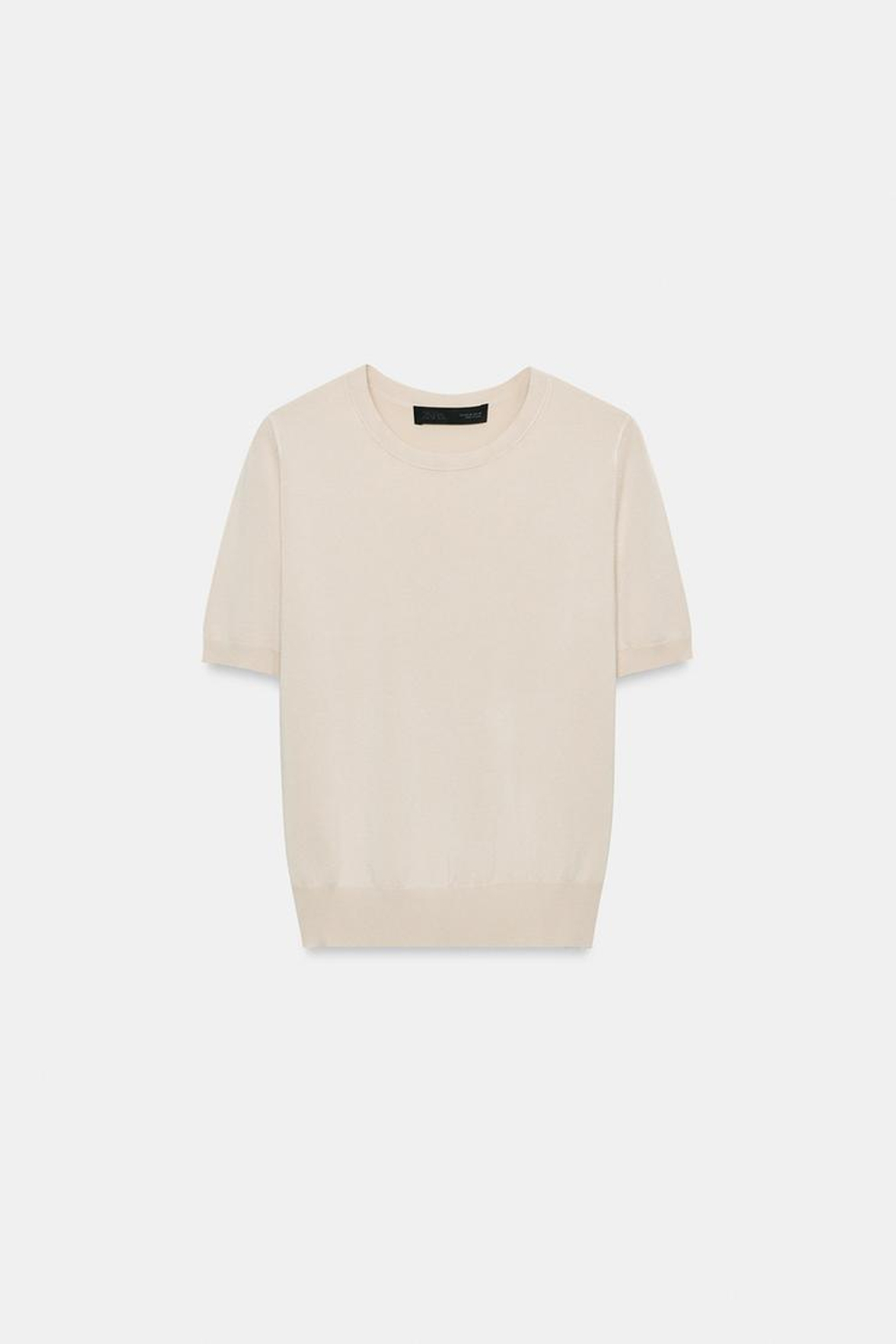 ZARA БАЗОВЫЙ ДЖЕРСИ С КОРОТКИМИ РУКАВАМИ, КАМЕННО-СЕРЫЙ