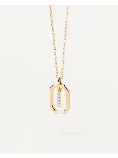 Колье женское PDPaola Мини-Буква I серебро 925 пробы покрытое золотом 750 пробы CO01-520-U
