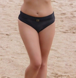 Однотонные плавки с металлическим украшением (Размер: XXL) (Цвет: черный)