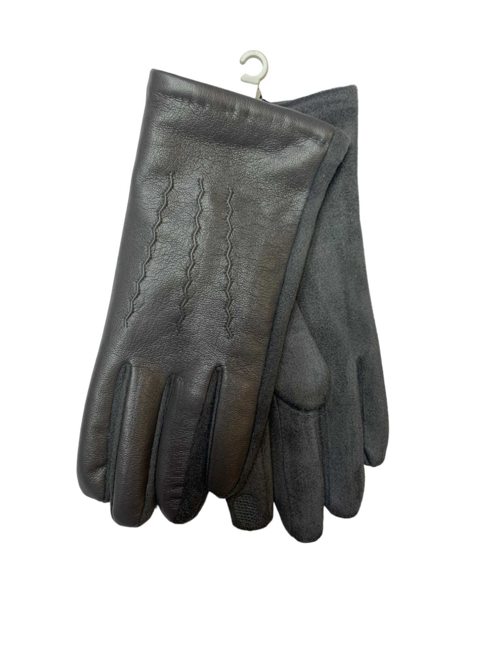 Перчатки. Мужские. Материал верха: Эко кожа. Замша. Подклад: Плюш-флис. Тянутся. Облегают руку. Сенсорные. 12 шт в упаковке, разные цвета.